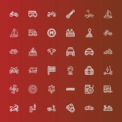 Editable 36 motor icons for web and mobile
