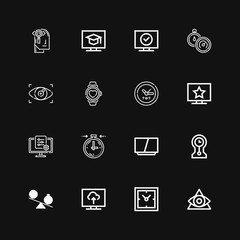 Editable 16 watch icons for web and mobile