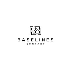 Fototapeta premium letter B with square line logo premium vector design template