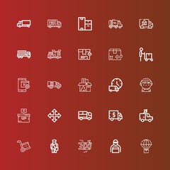 Editable 25 deliver icons for web and mobile