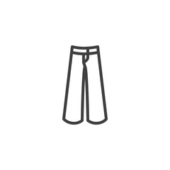 Women's wide pants line icon. linear style sign for mobile concept and web design. Female trousers outline vector icon. Symbol, logo illustration. Vector graphics