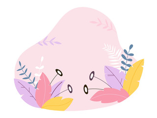 Summer sale banner background vector. Abstract fluid organic shape with tropical leaves and floral decoration. Exotic tropical leaf design for sale banner, flyer, invitation and website.