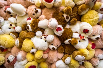 Fotobehang A large pile of teddy bears toys as a background. © sv_production