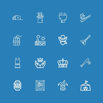 Editable 16 hat icons for web and mobile