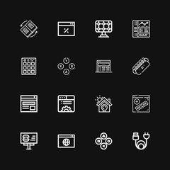 Editable 16 panel icons for web and mobile