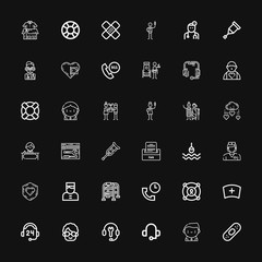 Editable 36 assistance icons for web and mobile