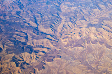 View of the state Nevada in USA from the plane 