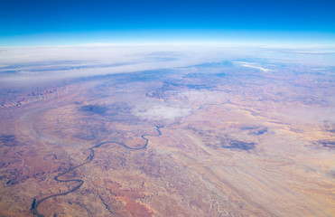 View of the state Nevada in USA from the plane 