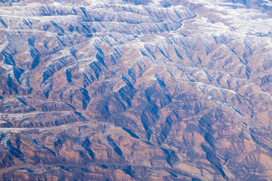 View of the state Nevada in USA from the plane 
