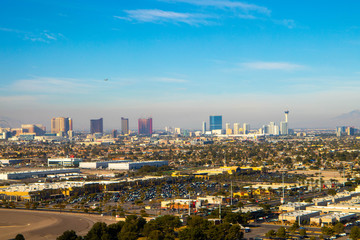 Fototapeta na wymiar View of the city Las Vegas , USA from the airplane 
