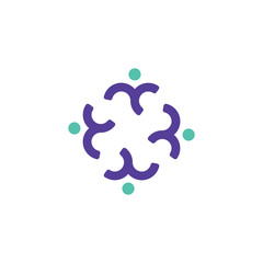 Flower ornament people logo. Vector design