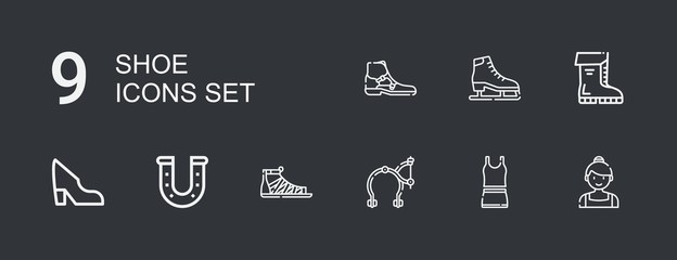 Editable 9 shoe icons for web and mobile