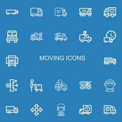 Editable 22 moving icons for web and mobile