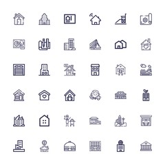 Editable 36 estate icons for web and mobile