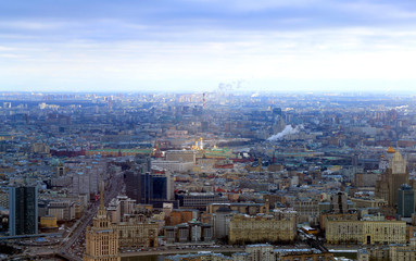 Fototapeta na wymiar Photos of beautiful Moscow sights from above