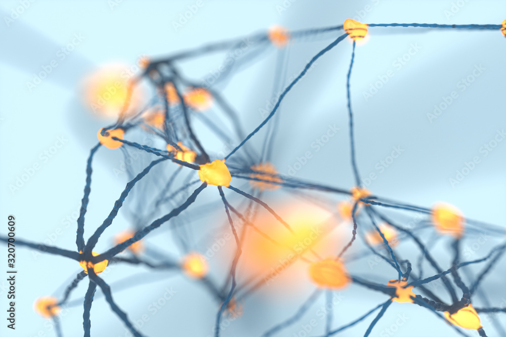 Aufkleber the intricate nervous system,abstract conception,3d rendering.