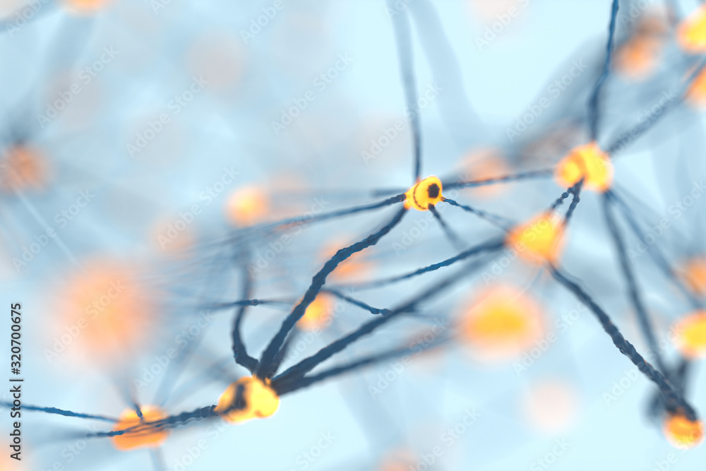 Poster the intricate nervous system,abstract conception,3d rendering.