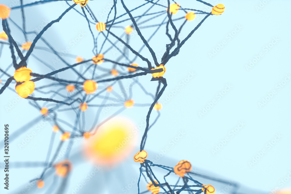 Poster the intricate nervous system,abstract conception,3d rendering.