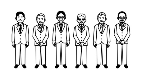 Group of business people on white background. Vector illustration.