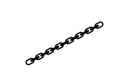 Metal chain parts icons set on white background