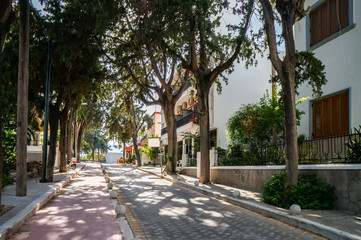 Street P. Tsaldari in Kos town on sunny day