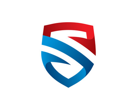 Letter S Shield logo template design, emblem, symbol or icon