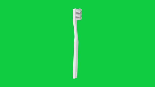 3D rendering of a computer generated toothbrush turning endless isolated