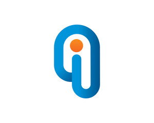 Abstract people or letter i logo template design, emblem, symbol or icon