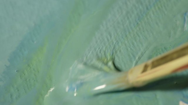 close up on paint brush
