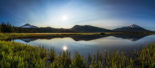 Sunny Mountain Reflections - Sparks Lake - Oregon
