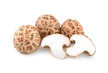 Shitake mushroom on white background