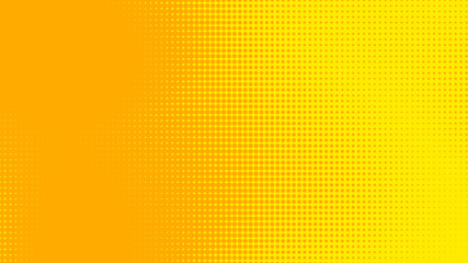 Fototapeta premium Dots halftone yellow orange color pattern gradient texture with technology digital background. Dots pop art comics with summer background.