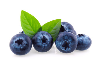 Blueberries isolated on white background