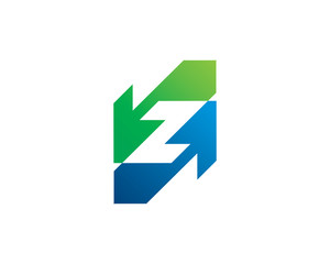 Up and down arrow logo template design, emblem, symbol or icon