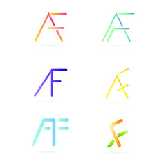AF Logo. Letter Design Vector with Gradient Colors.