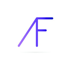 AF Logo. Letter Design Vector with Gradient Colors.