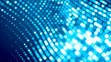 Dot white blue wave light screen gradient texture background. Abstract  technology big data digital background. 3d rendering.