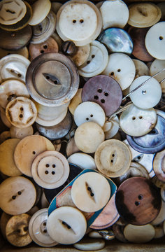 Loose buttons for sale at a flea market