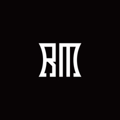 Fototapeta na wymiar RM monogram logo with curved side style design template