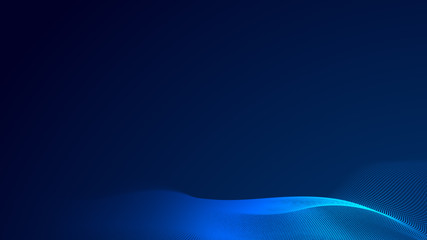 Dot blue wave light screen gradient texture background. Abstract  technology big data digital background. 3d rendering.