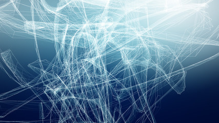 High tech blue wave dark background. Abstract technology big data digital background. 3d rendering.