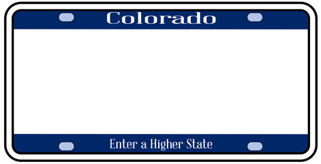 Blank Colorado State License Plate