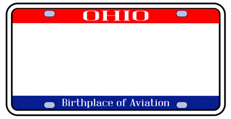 Blank Ohio License Plate - obrazy, fototapety, plakaty