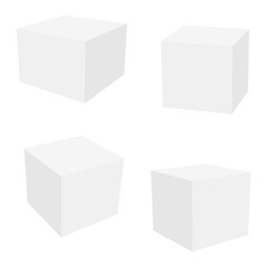 Set of Blank paper or cardboard boxes . Vector