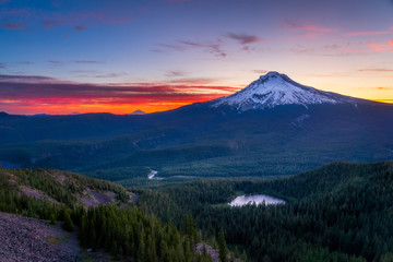 Sun rising over Mt Hood - Oregon - Mountains - Sunrise
