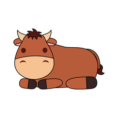 cute ox farm animal character