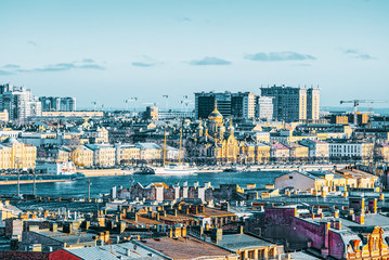 Panoramic view from the roof of St. Isaac's Cathedral. Saint Petersburg. Russia.