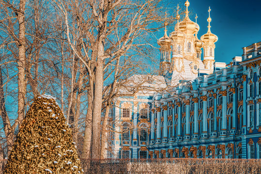 Ekaterininsky Palace, Tsarskoye Selo (Pushkin) suburb of Saint Petersburg. Russia.