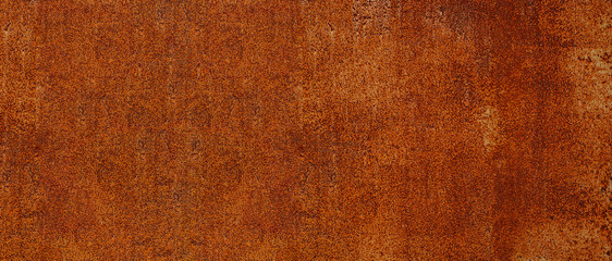 Panoramic grunge rusted metal texture, rust and oxidized metal background. Old metal iron panel. High quality - obrazy, fototapety, plakaty