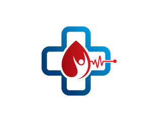 Blood donors logo template design, emblem, symbol or icon
